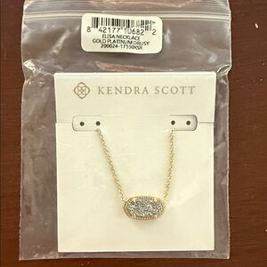 Kendra Scott Gold Necklace with Silver Drusy